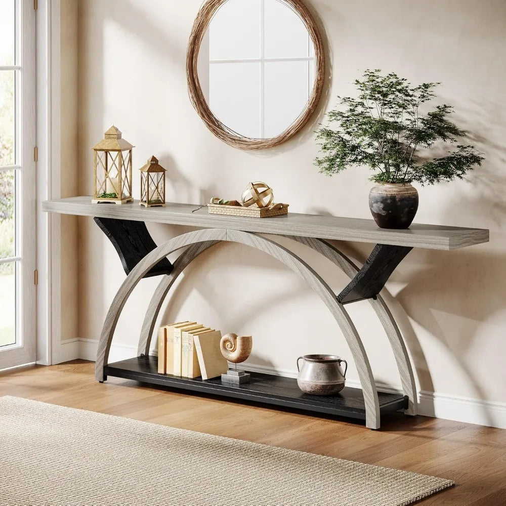 Industrial Behind-the-Sofa Table