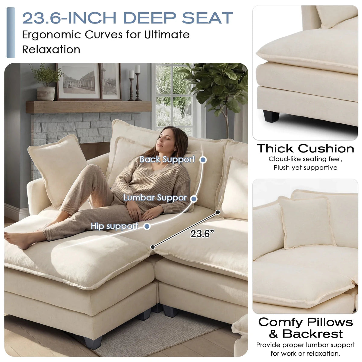 Modular Sectional Sofa with Ottoman