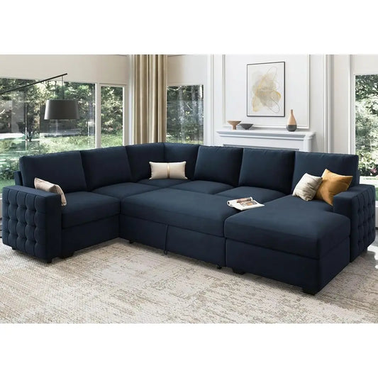 U-Shaped Sectional Sleeper Sofa