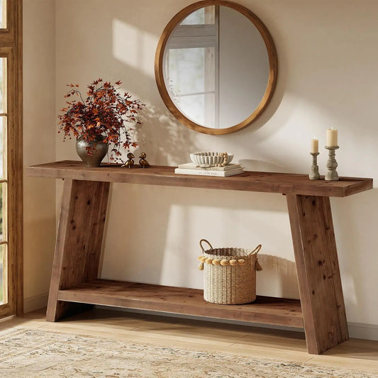 Farmhouse Solid Wood Console Table