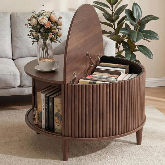Round Coffee Table with Storage