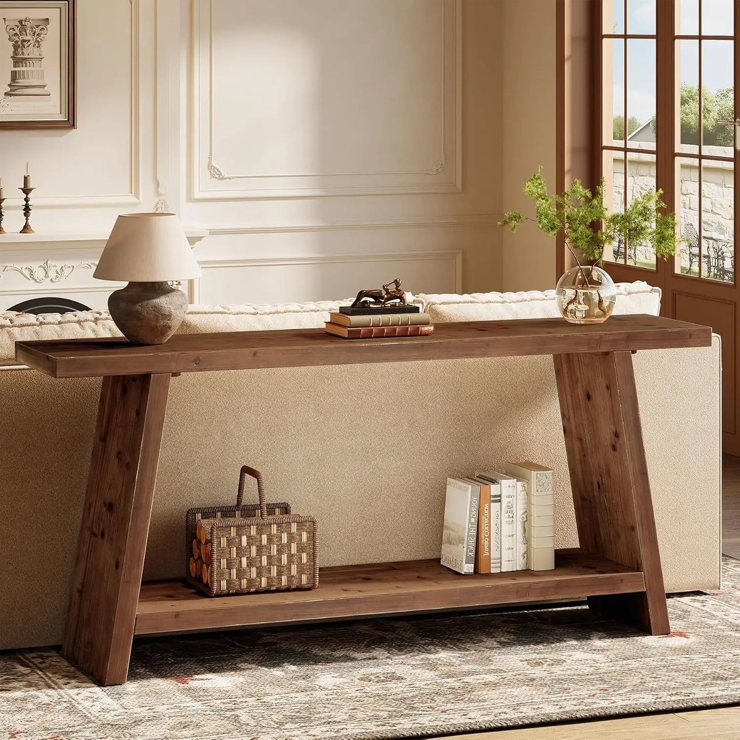 Farmhouse Solid Wood Console Table
