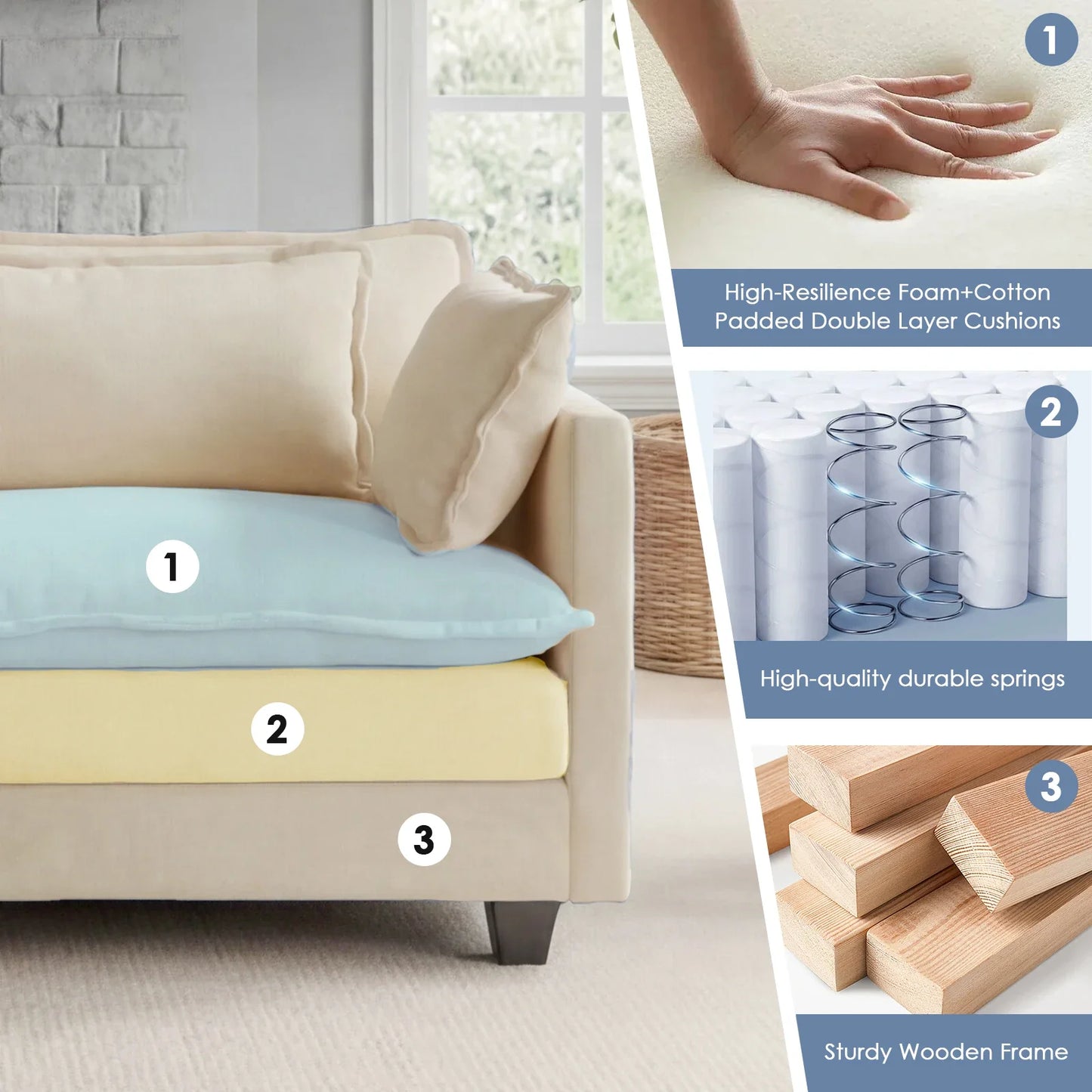 Modular Sectional Sofa with Ottoman