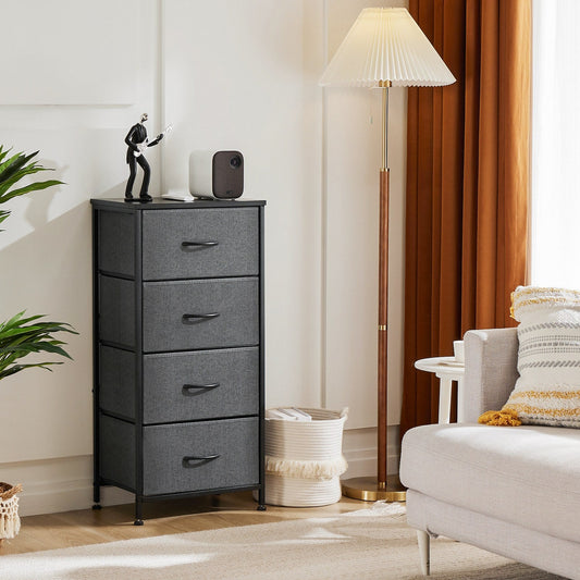 Warm-Home 4-Drawer Fabric Dresser — Steel Frame Wardrobe