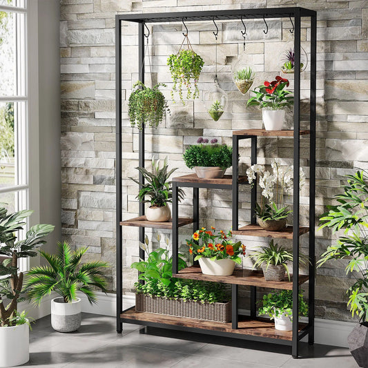 Grand 5-Tier Indoor Plant Stand — 70" Tall, Fits 10 Plants