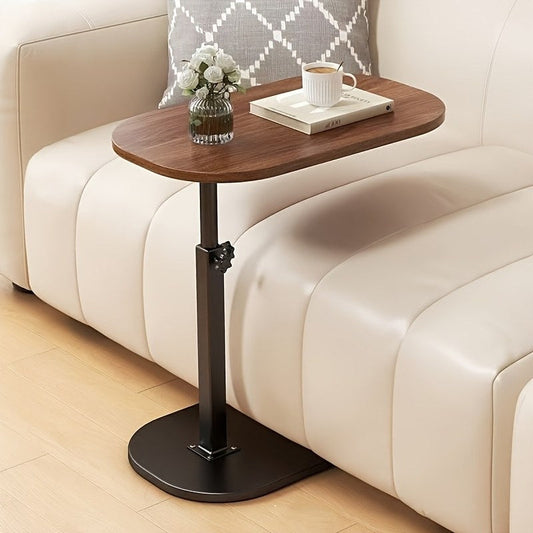 Adjustable Outdoor Side Table — Solid Wood, Movable Height